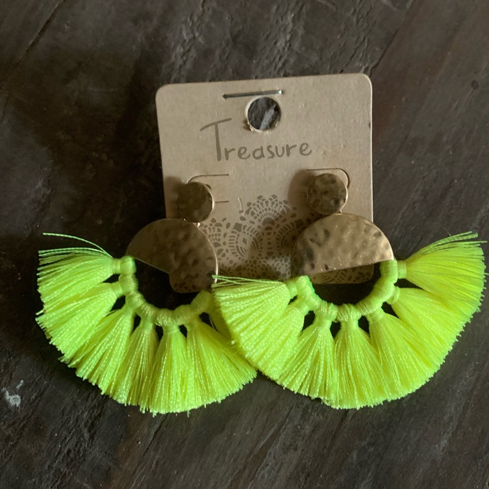 Neon yellow earrings